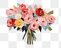 PNG Rose bouquet painting flower plant. AI generated Image by rawpixel.