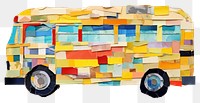 PNG School bus painting collage craft. 