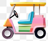 PNG Golf cart vehicle white background representation. AI generated Image by rawpixel.