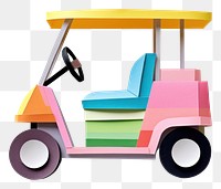 PNG Golf cart vehicle white background representation. 