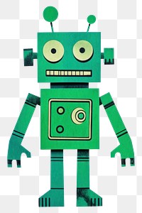 PNG Green robot paper text  