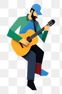 PNG Man playing guitar musician adult white background. AI generated Image by rawpixel.