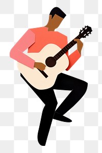 PNG Man playing guitar musician white background performance. 