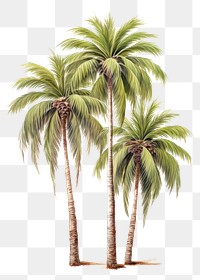 PNG Palm trees drawing plant white background