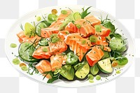 PNG Salmon salad dish seafood plate. 