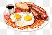 PNG English breakfast brunch plate food. AI generated Image by rawpixel.