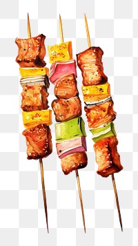 PNG BBQ skewers food meat bbq. 