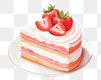 PNG Stawberry cream cake strawberry dessert fruit. AI generated Image by rawpixel.