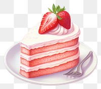 PNG Strawberry cake dessert fruit cream. AI generated Image by rawpixel.