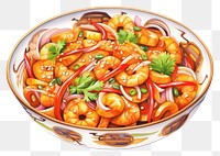 PNG Gourmet food seafood shrimp plate. 