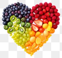 PNG Fruit blueberry raspberry heart. 