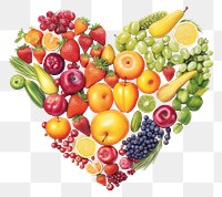 PNG Fruits strawberry pineapple heart. AI generated Image by rawpixel.