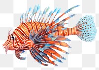 PNG Lion fish aquarium drawing cartoon. 