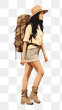 PNG Women backpacker footwear shorts shoe. AI generated Image by rawpixel.