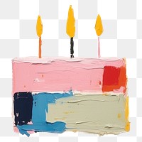 PNG Birthday cake art painting anniversary. AI generated Image by rawpixel.
