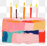 PNG Birthday cake painting dessert food. AI generated Image by rawpixel.