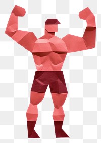 PNG Man dumbell paper white background bodybuilding. 