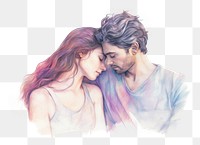 PNG Couple drawing portrait sketch. AI generated Image by rawpixel.