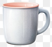 PNG Coffee mug porcelain drink cup. 