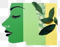 PNG Green tea art plant paper. AI generated Image by rawpixel.