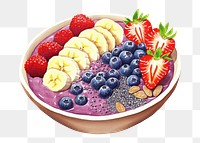 PNG Bowl strawberry blueberry raspberry. AI generated Image by rawpixel.