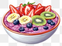 PNG Acai bowl blueberry dessert fruit. AI generated Image by rawpixel.