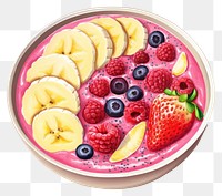 PNG Healthy Smoothie bowl strawberry raspberry blueberry. AI generated Image by rawpixel.
