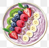 PNG Healthy Smoothie bowl blueberry raspberry dessert. AI generated Image by rawpixel.