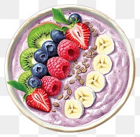 PNG Healthy Smoothie bowl blueberry raspberry dessert. 