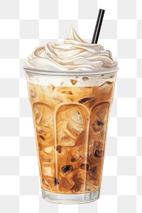 PNG Ice cappuccino dessert drink food. AI generated Image by rawpixel.