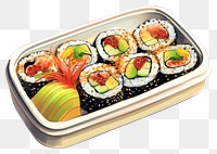 PNG Sushi bento lunch plate. 