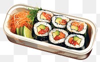 PNG Sushi bento lunch plate. 