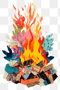 PNG Bonfire fireplace collage paper. 