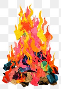 PNG Bonfire paper art destruction. 