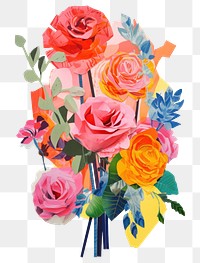 PNG Roses Bouquet rose painting pattern. 