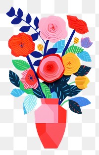 PNG Rose vase flower plant. AI generated Image by rawpixel.