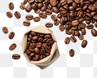 PNG Coffee beans brown white background ingredient. AI generated Image by rawpixel.