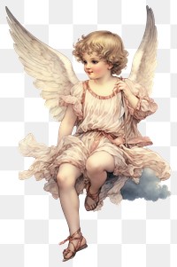 PNG A little child angel white background representation spirituality