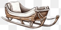 PNG Snow sleigh furniture drawing sled. AI generated Image by rawpixel.