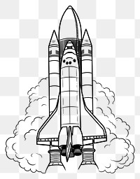 PNG Space shuttle drawing aircraft airplane. AI generated Image by rawpixel.