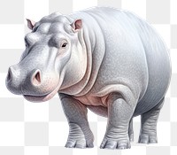 PNG Grey hippotamus wildlife cartoon drawing. 