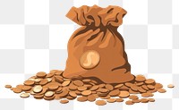 PNG Money bag coin sack investment. AI generated Image by rawpixel.