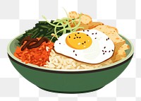 PNG Bibimbap food meal bowl. 