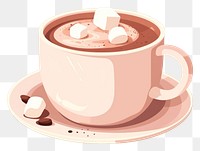 PNG Hot chocolate mug saucer drink. AI generated Image by rawpixel.