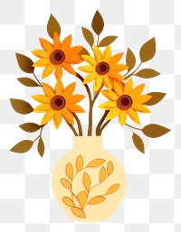 PNG Sunflower vase craft plant. 