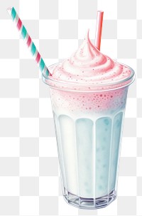 PNG Drink milkshake smoothie white background. AI generated Image by rawpixel.