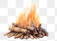 PNG Bonfire wood white background deforestation. 