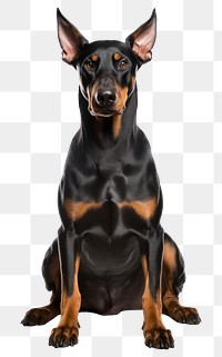 PNG Doberman sitting mammal animal. 