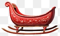 PNG Red sleigh furniture white background decoration. 