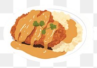 PNG Katsu curry plate food meal. AI generated Image by rawpixel.